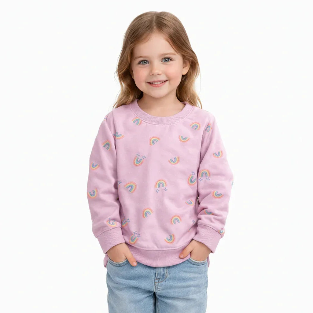 Cat & Jack Toddler Purple Rainbow Sweatshirt For Girls - Gomix Brands Outlet